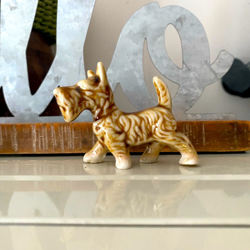 Miniature Ceramic Scotty Dog Vintage from Japan Collectible Home Decor